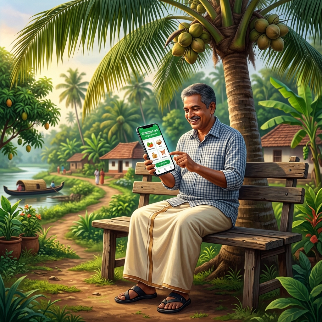 Kerala Villagers Shopping Local